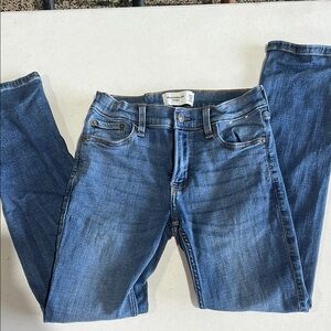 Boys 9/10 LONG Abercrombie Blue Denim Jeans- Straight Leg